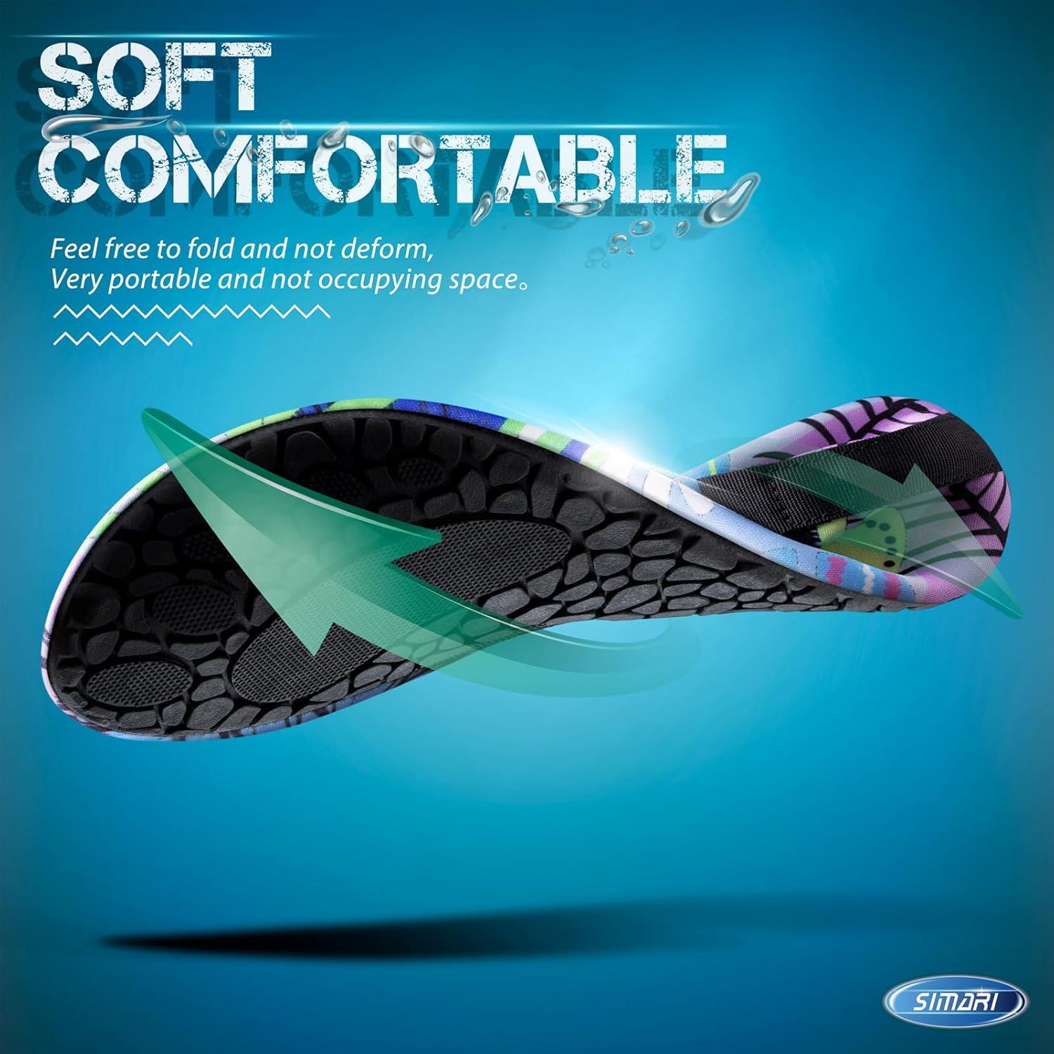 imageSIMARI Water Shoes for Women Men Swim Aqua Socks Beach Pool Essentials Barefoot Surf River Boat Kayak Sea Yoga Sand Exercise Sport Accessories Breathable QuickDry Adult Youth Kid Size SWS0012arain Forest