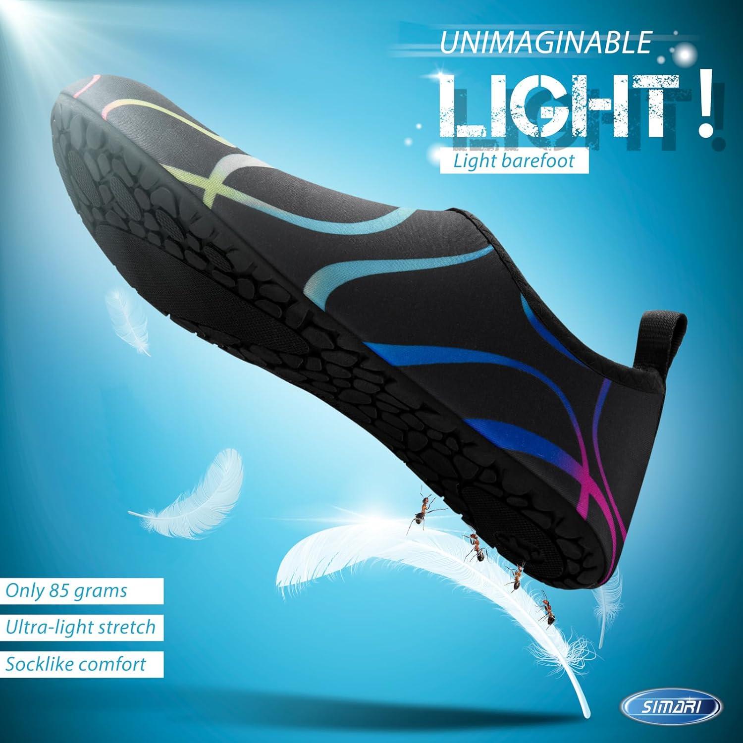 imageSIMARI Water Shoes for Women Men Swim Aqua Socks Beach Pool Essentials Barefoot Surf River Boat Kayak Sea Yoga Sand Exercise Sport Accessories Breathable QuickDry Adult Youth Kid Size SWS0011fwatermarks