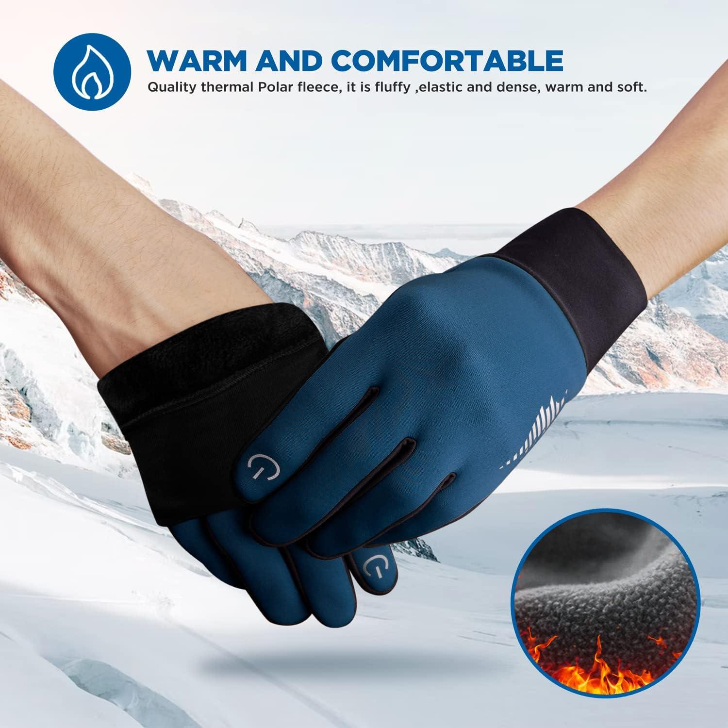 imageSIMARI Winter Gloves Women Men Ski Snow Gloves Liner Thermal Warm Touch Screen Suit for Running Cycling Biking Hiking Driving Walking Typing Freezer Work Sports Soccer Shooting Gaming 102Swedish Blue