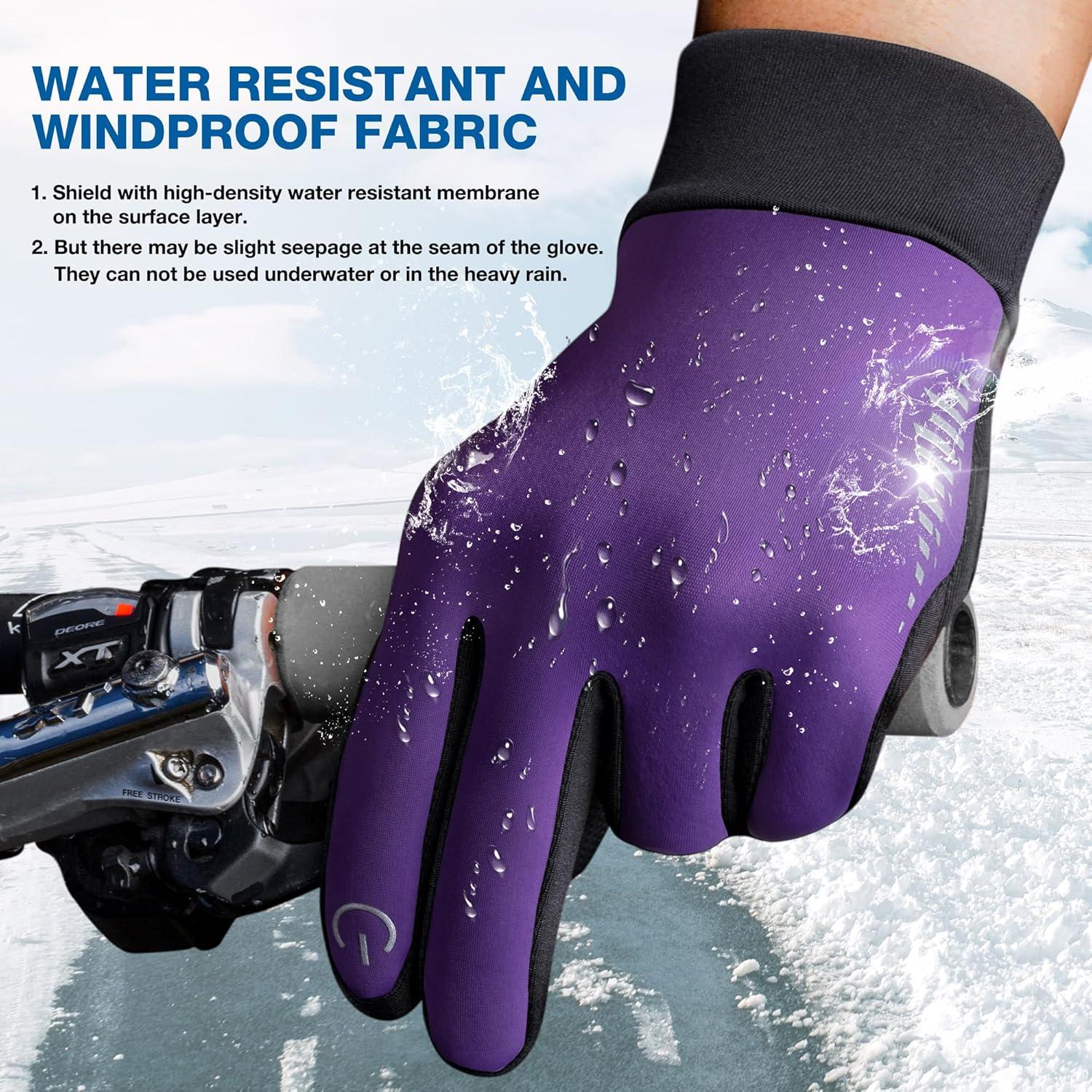 imageSIMARI Winter Gloves Women Men Ski Snow Gloves Liner Thermal Warm Touch Screen Suit for Running Cycling Biking Hiking Driving Walking Typing Freezer Work Sports Soccer Shooting Gaming 102Royal Purple