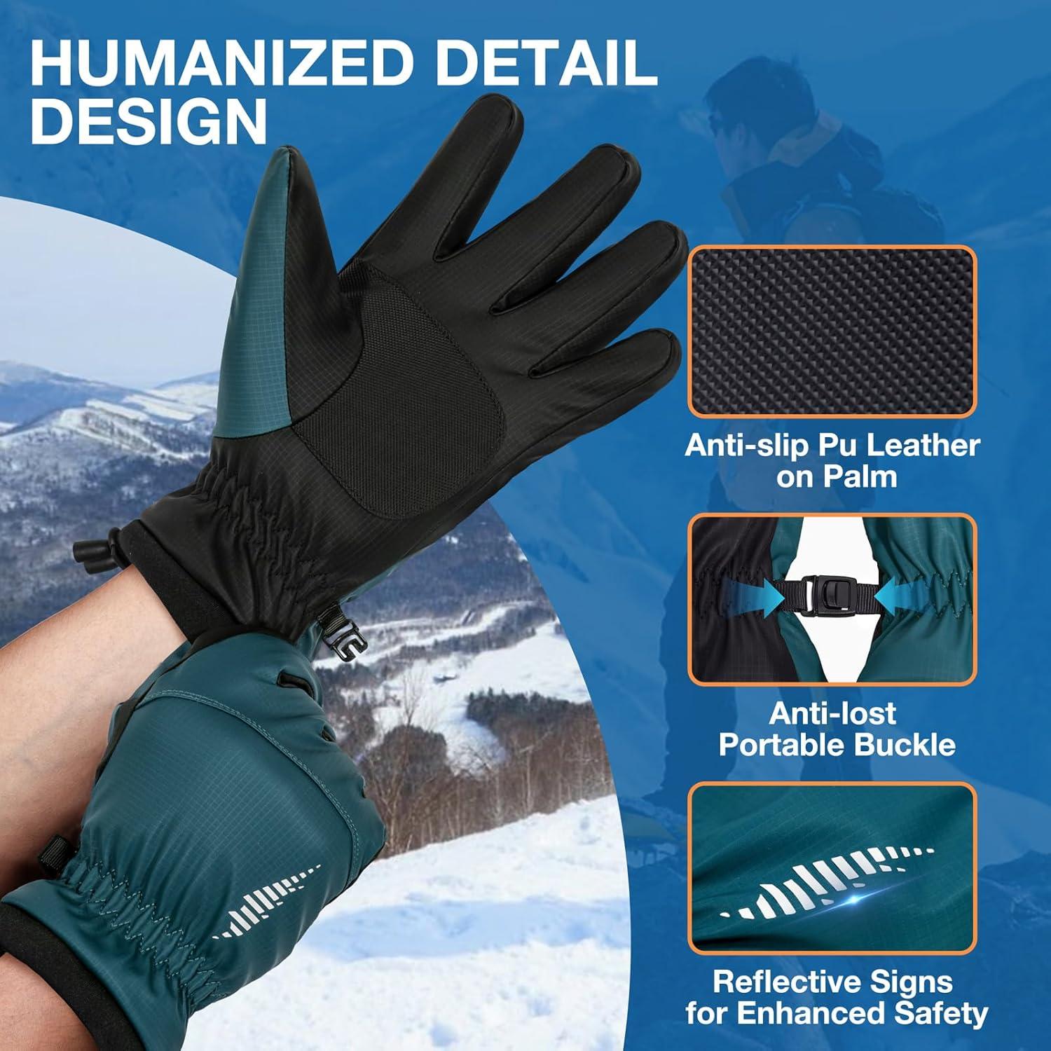 imageSIMARI Winter Waterproof Warm Gloves Women Men with Touchscreen Fingers Ski Snow Windproof for Cold Weather Thermal for Running Hiking Driving Cycling Outdoor Sports Daily WorkLyons Blue