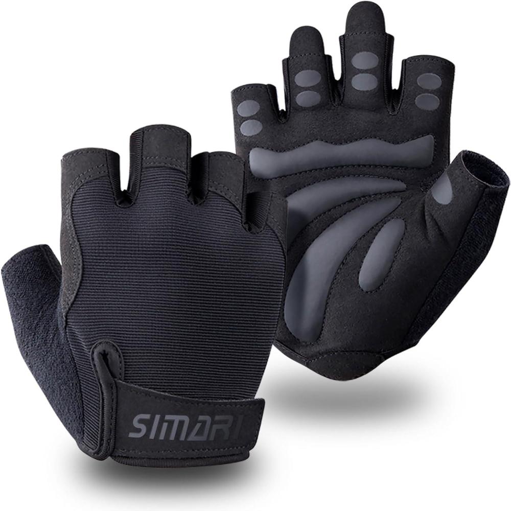 imageSIMARI Breathable Workout Gloves for Men and Women Padded Weight Lifting Gloves with Great Grip Full Palm Protection for Gym Training Cycling Weightlifting Exercise Crossfit Climbing1aIron Black