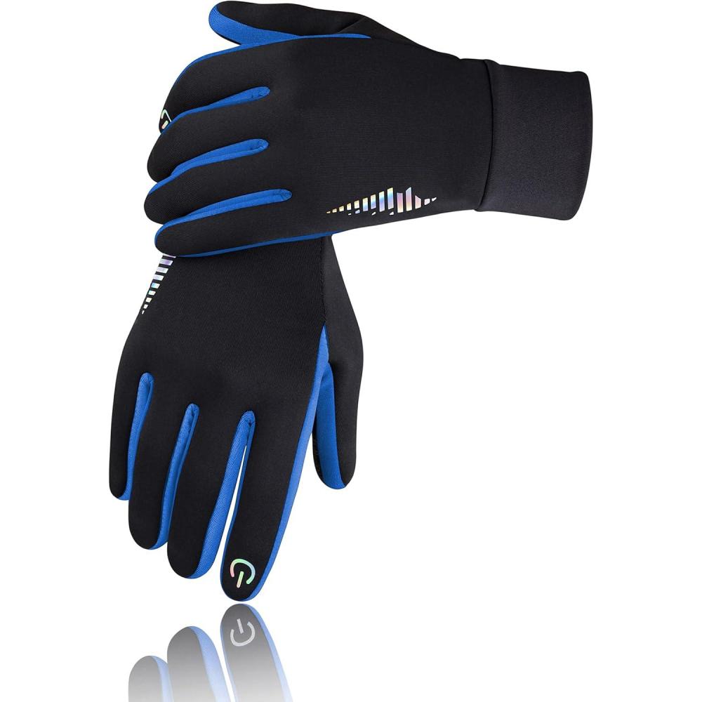 imageSIMARI Kids Winter Gloves Touchscreen Warm Thermal WaterResistant for Boy Girl Running Cycling Snow Skiing in Cold WeatherCornflower Blue