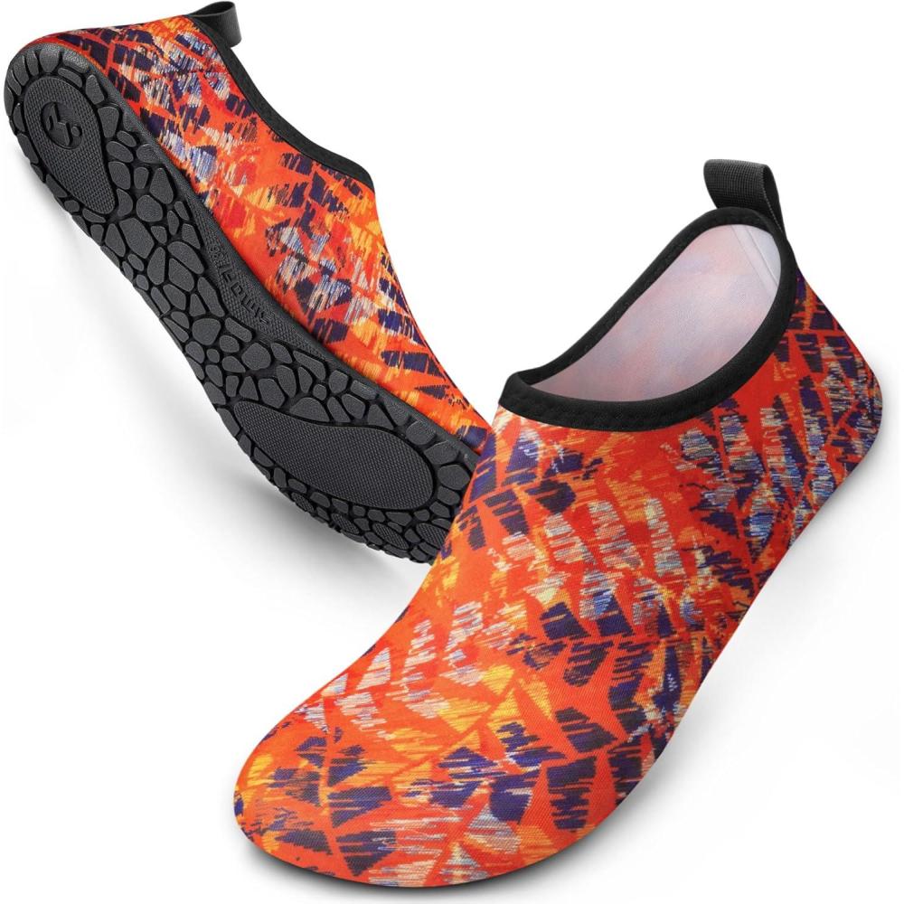 imageSIMARI Water Shoes Women Men Aqua Socks Beach Barefoot Quick Drying Aqua Aerobics Swim Pool Non Slip Outdoor Travel Essentials Surf River Lake Snorkeling Kayak Yoga Adult Youth2afern Leaf