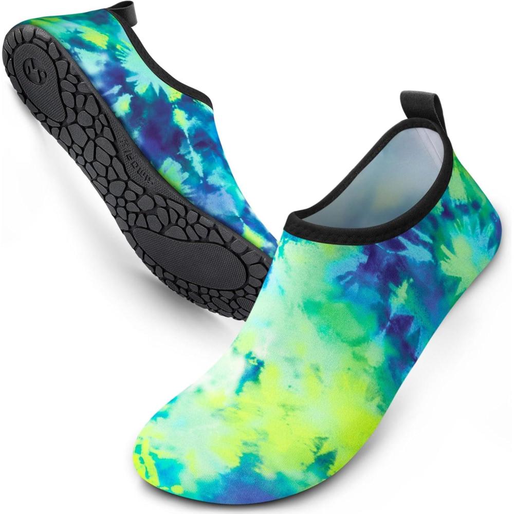 imageSIMARI Water Shoes Women Men Aqua Socks Beach Barefoot Quick Drying Aqua Aerobics Swim Pool Non Slip Outdoor Travel Essentials Surf River Lake Snorkeling Kayak Yoga Adult Youth2xtiedye