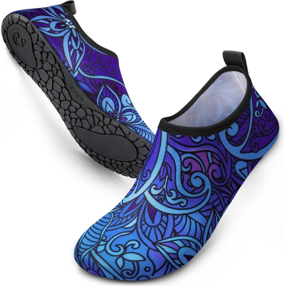 imageSIMARI Water Shoes Women Men Aqua Socks Beach Barefoot Quick Drying Aqua Aerobics Swim Pool Non Slip Outdoor Travel Essentials Surf River Lake Snorkeling Kayak Yoga Adult Youth2ppaisley