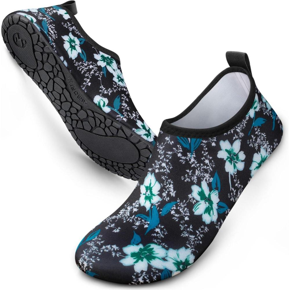 imageSIMARI Water Shoes Women Men Aqua Socks Beach Barefoot Quick Drying Aqua Aerobics Swim Pool Non Slip Outdoor Travel Essentials Surf River Lake Snorkeling Kayak Yoga Adult Youth3fbegonia Flower