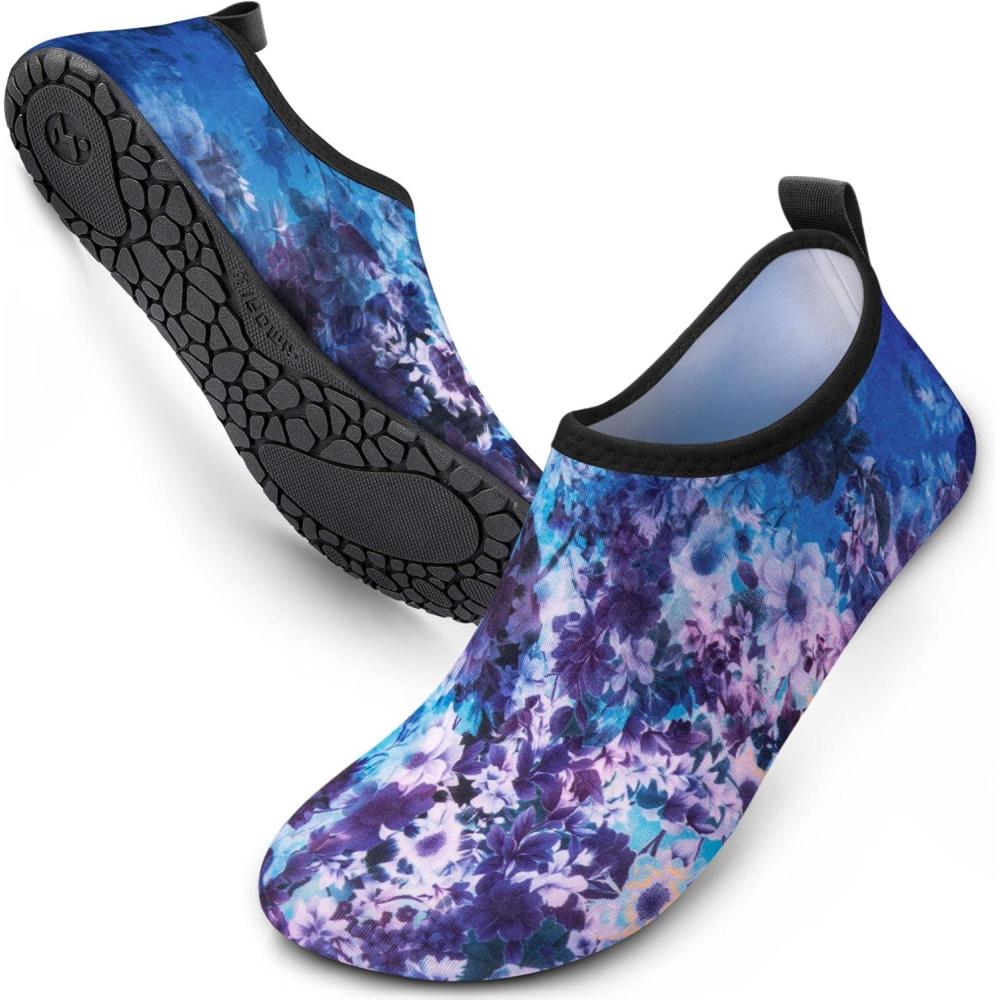 imageSIMARI Water Shoes Women Men Aqua Socks Beach Barefoot Quick Drying Aqua Aerobics Swim Pool Non Slip Outdoor Travel Essentials Surf River Lake Snorkeling Kayak Yoga Adult Youth2rfloral