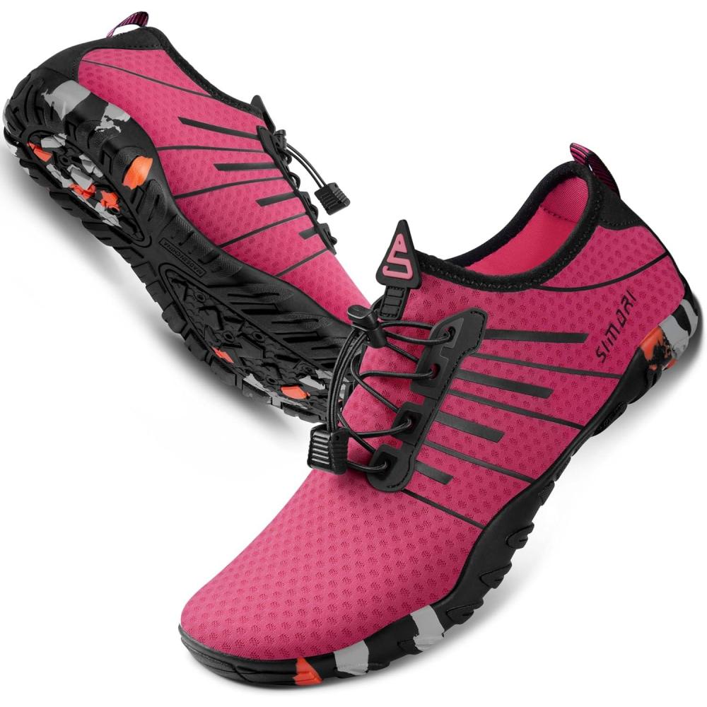 imageSIMARI Water Shoes for Women Men Barefoot QuickDry Aqua Socks Lightweight Swim Shoes for Surfing Swimming Beach Sports Kayaking Diving NonSlip Design1qprint Rose
