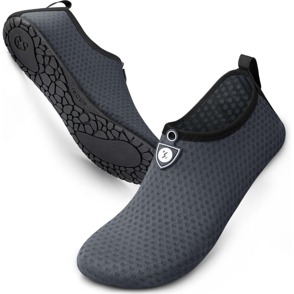 imageSIMARI Water Shoes for Women Men Swim Aqua Socks Beach Pool Essentials Barefoot Surf River Boat Kayak Sea Yoga Sand Exercise Sport Accessories Breathable QuickDry Adult Youth Kid Size SWS0011dcircular Grey