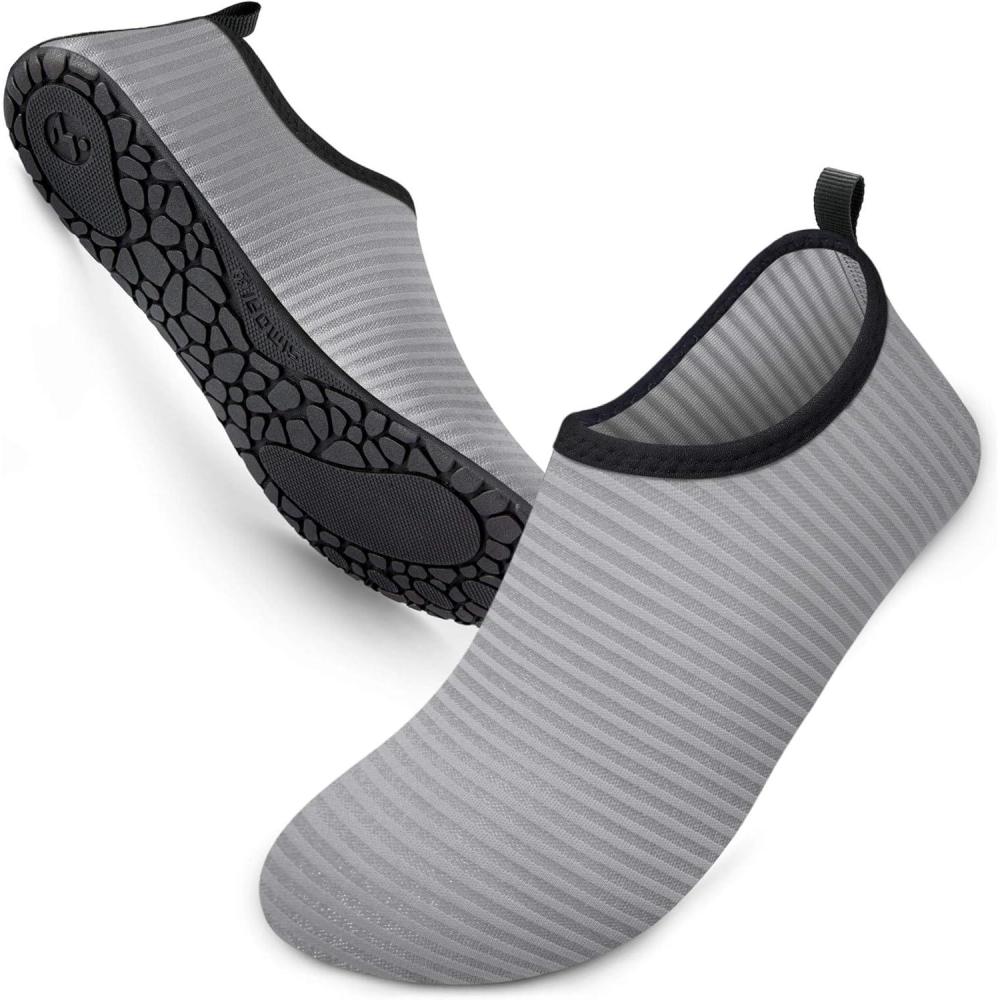 imageSIMARI Water Shoes for Women Men Swim Aqua Socks Beach Pool Essentials Barefoot Surf River Boat Kayak Sea Yoga Sand Exercise Sport Accessories Breathable QuickDry Adult Youth Kid Size SWS0016dline Grey