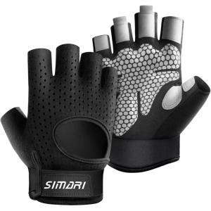SIMARI Breathable Workout Gloves for Men and Women, Padded Weight Lifting Gloves with Great Grip, Full Palm Protection for Gym Training, Cycling, Weightlifting, Exercise, Crossfit, Climbing(Licorice)