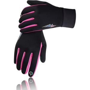 SIMARI Kids Winter Gloves Touchscreen Warm Thermal Water-Resistant for Boy Girl Running Cycling Snow Skiing in Cold Weather(Carmine Rose)