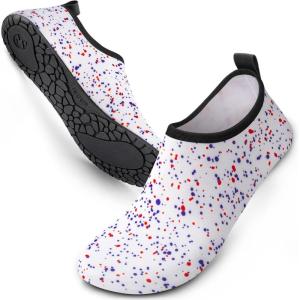 SIMARI Water Shoes Women Men Aqua Socks Beach Barefoot Quick Drying Aqua Aerobics Swim Pool Non Slip Outdoor Travel Essentials Surf River Lake Snorkeling Kayak Yoga Adult Youth(2g-paint Spot)