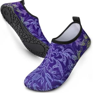 SIMARI Water Shoes Women Men Aqua Socks Beach Barefoot Quick Drying Aqua Aerobics Swim Pool Non Slip Outdoor Travel Essentials Surf River Lake Snorkeling Kayak Yoga Adult Youth(3b-sead Paisley)
