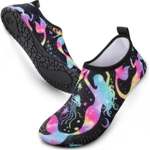 SIMARI Water Shoes Women Men Aqua Socks Beach Barefoot Quick Drying Aqua Aerobics Swim Pool Non Slip Outdoor Travel Essentials Surf River Lake Snorkeling Kayak Yoga Adult Youth(3g-mermaid Silhouette)