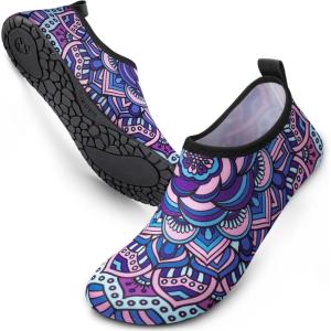 SIMARI Water Shoes Women Men Aqua Socks Beach Barefoot Quick Drying Aqua Aerobics Swim Pool Non Slip Outdoor Travel Essentials Surf River Lake Snorkeling Kayak Yoga Adult Youth(2o-floral Glass)