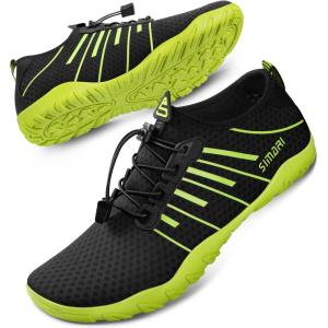 SIMARI Water Shoes for Women Men – Barefoot Quick-Dry Aqua Socks | Lightweight Swim Shoes for Surfing, Swimming, Beach Sports, Kayaking, Diving | Non-Slip Design(1w-black Green)