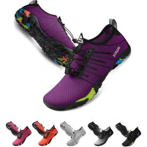 SIMARI Water Shoes for Women Men – Barefoot Quick-Dry Aqua Socks | Lightweight Swim Shoes for Surfing, Swimming, Beach Sports, Kayaking, Diving | Non-Slip Design(1d-purple)