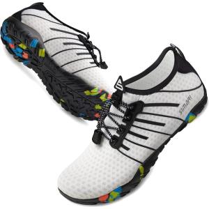 SIMARI Water Shoes for Women Men – Barefoot Quick-Dry Aqua Socks | Lightweight Swim Shoes for Surfing, Swimming, Beach Sports, Kayaking, Diving | Non-Slip Design(1e-white)