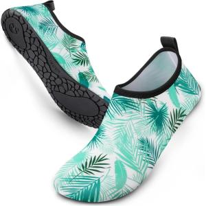 SIMARI Water Shoes for Women Men Swim Aqua Socks Beach Pool Essentials Barefoot Surf River Boat Kayak Sea Yoga Sand Exercise Sport Accessories Breathable Quick-Dry Adult Youth Kid Size SWS001(1x-leaf Feather)