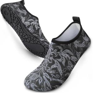 SIMARI Water Shoes for Women Men Swim Aqua Socks Beach Pool Essentials Barefoot Surf River Boat Kayak Sea Yoga Sand Exercise Sport Accessories Breathable Quick-Dry Adult Youth Kid Size SWS001(1w-sead Paisley)