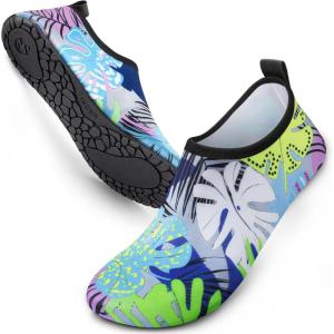 SIMARI Water Shoes for Women Men Swim Aqua Socks Beach Pool Essentials Barefoot Surf River Boat Kayak Sea Yoga Sand Exercise Sport Accessories Breathable Quick-Dry Adult Youth Kid Size SWS001(2a-rain Forest)