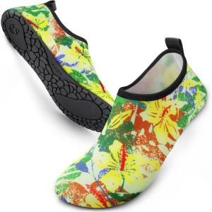 SIMARI Water Shoes for Women Men Swim Aqua Socks Beach Pool Essentials Barefoot Surf River Boat Kayak Sea Yoga Sand Exercise Sport Accessories Breathable Quick-Dry Adult Youth Kid Size SWS001(1z-bauhinia)