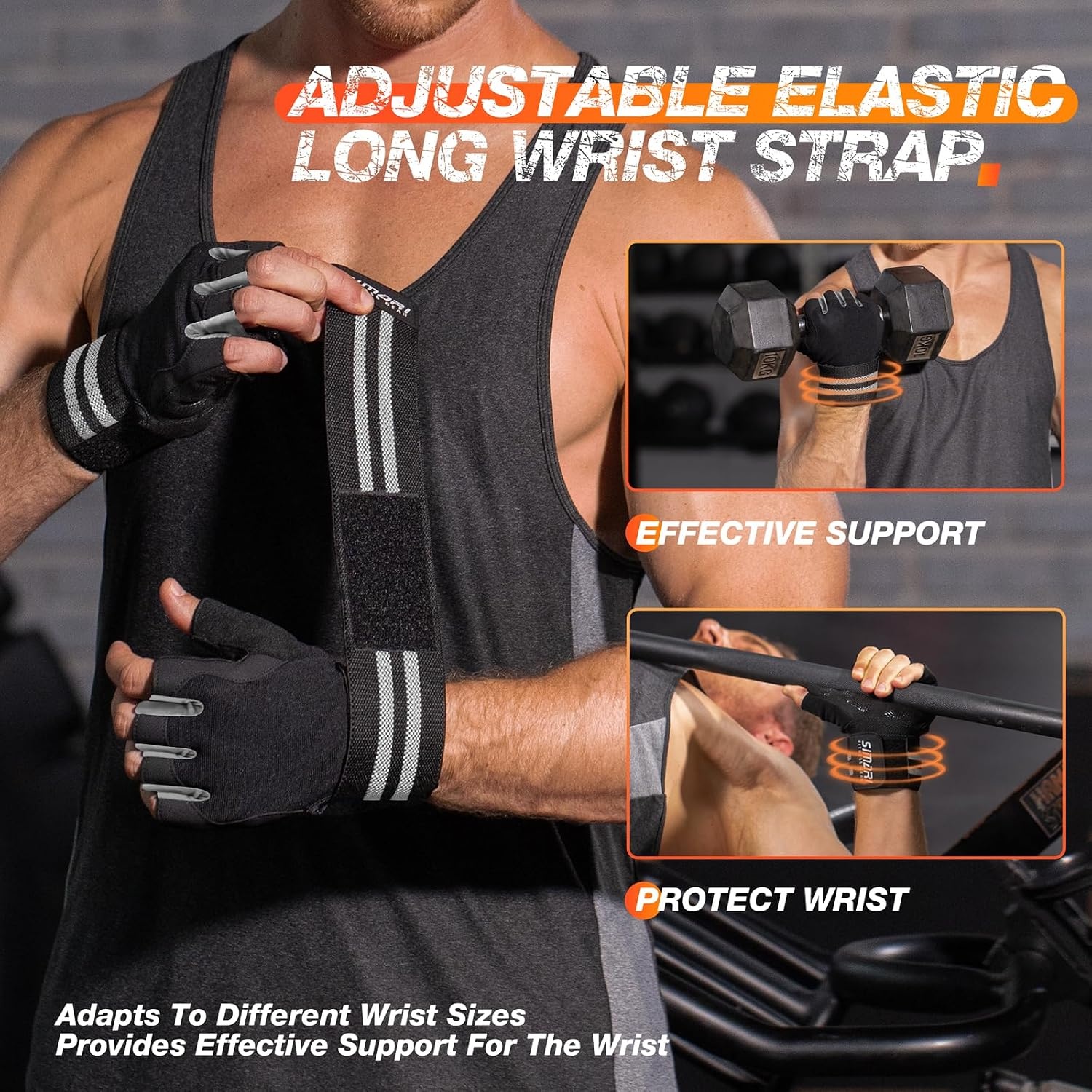 image:imageSIMARI Breathable Workout Gloves with Cushion PadGripReduce Calluses Weight Lifting Gloves for Gym Exercise Cycling Weightlifting Training Fitness Pilates Kayaking Gift for Men amp Women5Black Gray