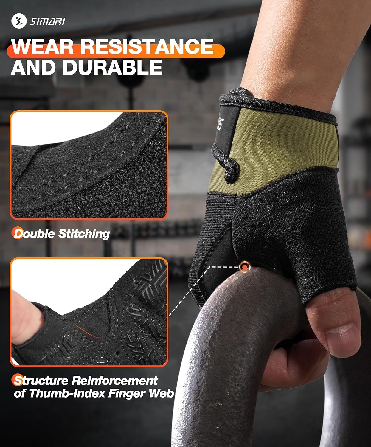 image:imageSIMARI Breathable Workout Gloves with Cushion PadGripReduce Calluses Weight Lifting Gloves for Gym Exercise Cycling Weightlifting Training Fitness Pilates Kayaking Gift for Men amp Women4Green