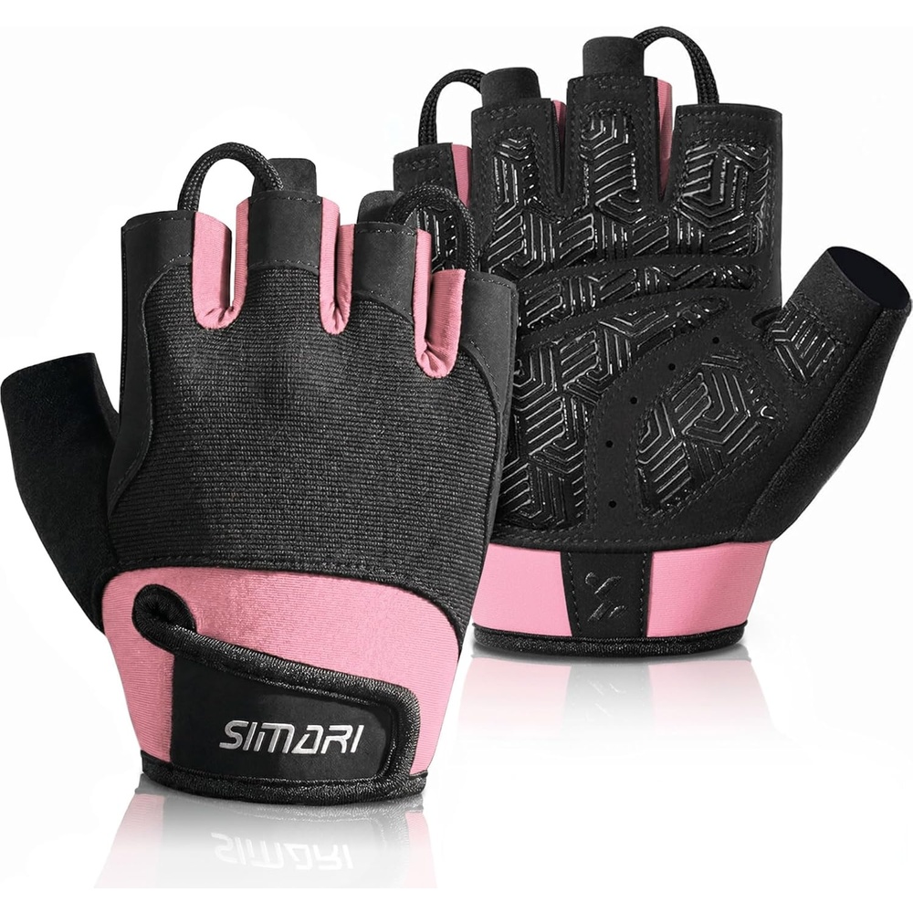 image:imageSIMARI Breathable Workout Gloves with Cushion PadGripReduce Calluses Weight Lifting Gloves for Gym Exercise Cycling Weightlifting Training Fitness Pilates Kayaking Gift for Men amp Women2Pink