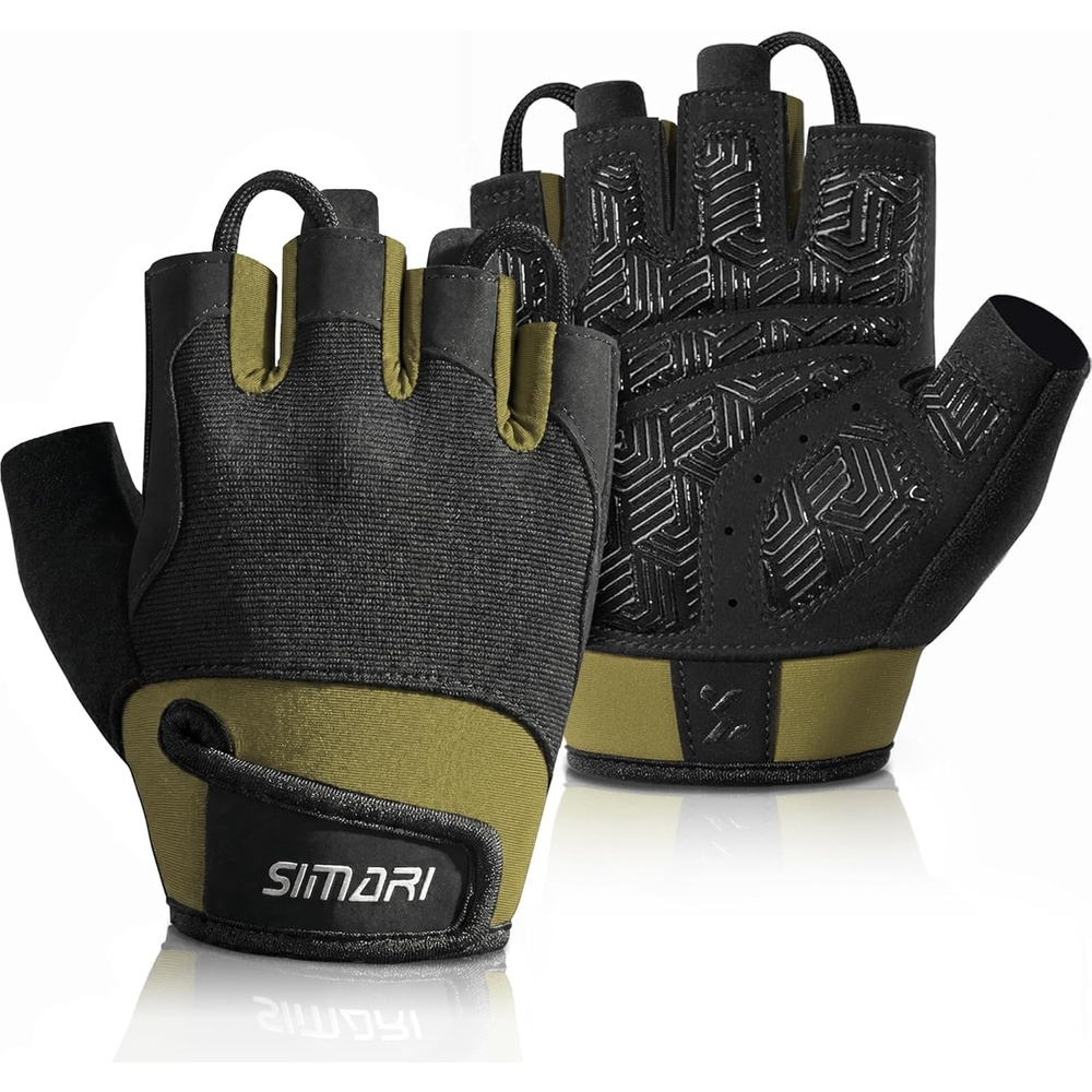 image:imageSIMARI Breathable Workout Gloves with Cushion PadGripReduce Calluses Weight Lifting Gloves for Gym Exercise Cycling Weightlifting Training Fitness Pilates Kayaking Gift for Men amp Women4Green