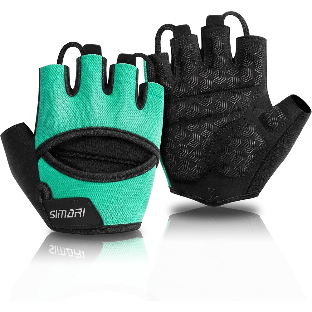 image:imageSIMARI Workout Gym Gloves for Men Women Weight Lifting Gloves with Wrist Wrap Support SBR Pad Grip for Full Palm Protection for Exercise Fitness Dumbbells Barbell Climbing FingerlessUCyan1a