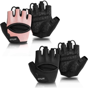 SIMARI Workout Gym Gloves for Men Women, Weight Lifting Gloves with Wrist Wrap Support, SBR Pad Grip for Full Palm Protection, for Exercise, Fitness, Dumbbells, Barbell, Climbing, Fingerless(W-Black+Pink)
