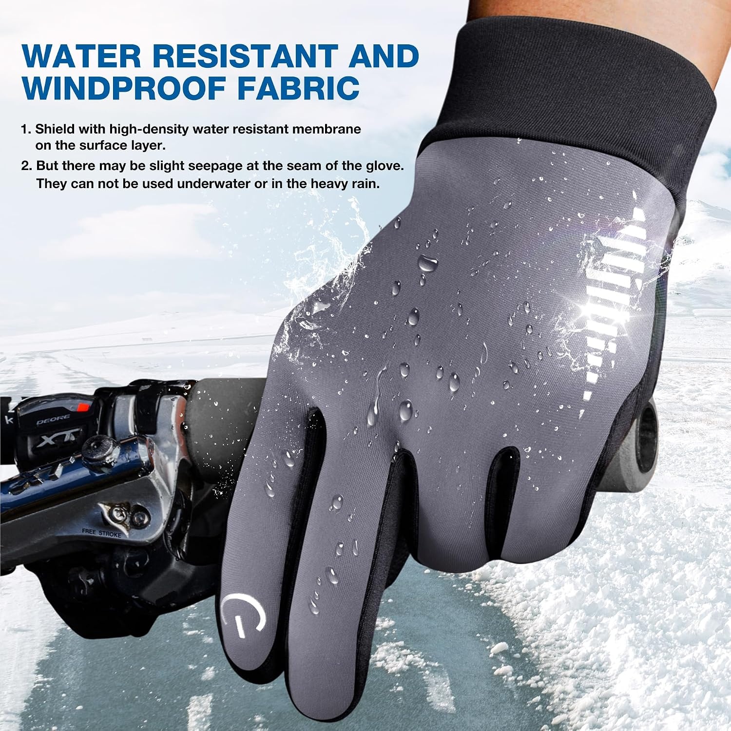 image:imageSIMARI Winter Gloves for Women Men Cold Weather Thermal Touch Screen Ski Snow Glove Liners NonSlip Palm amp Warm Fleece Lined for Running Cycling Driving Hiking Walking Sports Outdoor Texting WorkGlacier Gray