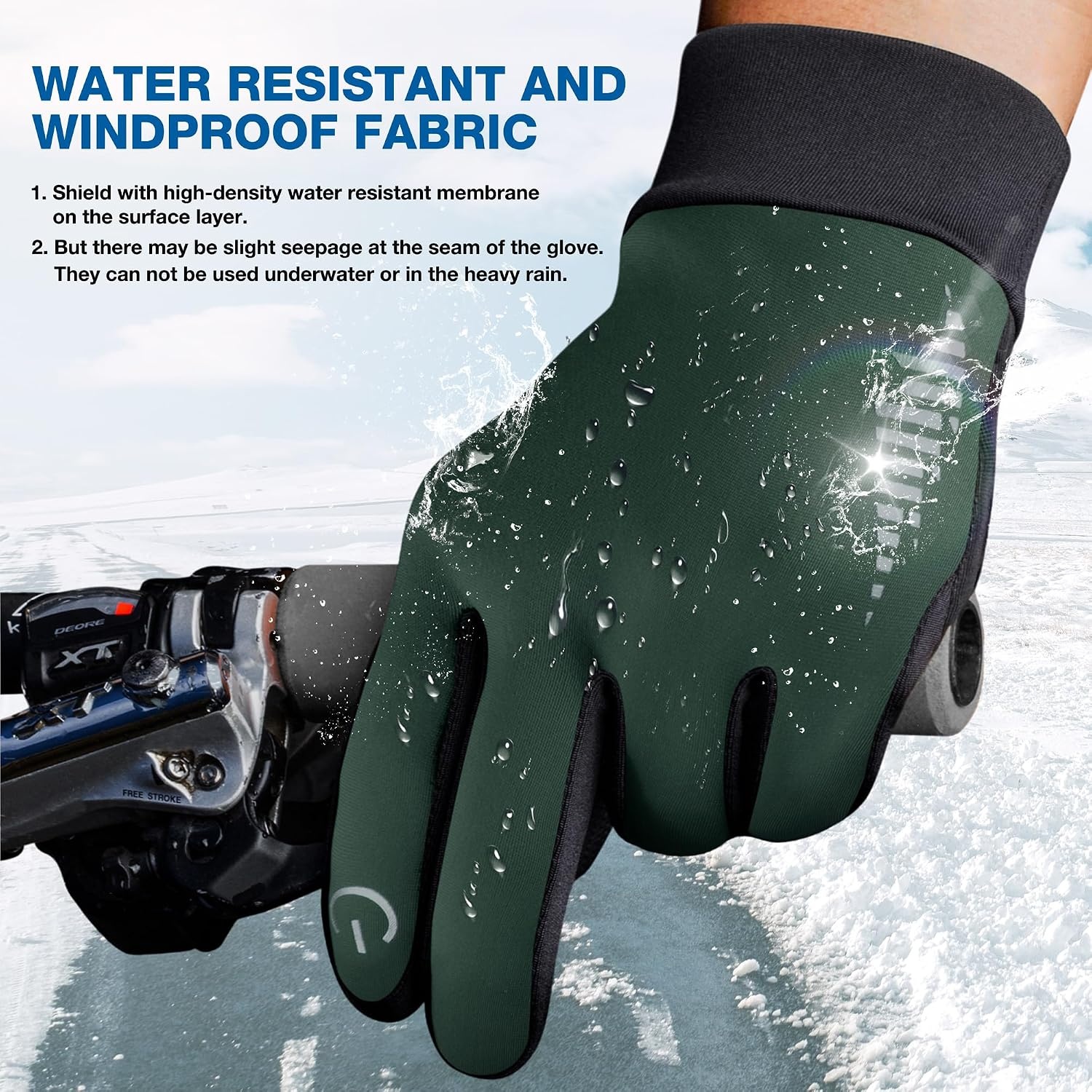 image:imageSIMARI Winter Gloves for Women Men Cold Weather Thermal Touch Screen Ski Snow Glove Liners NonSlip Palm amp Warm Fleece Lined for Running Cycling Driving Hiking Walking Sports Outdoor Texting WorkPine Green