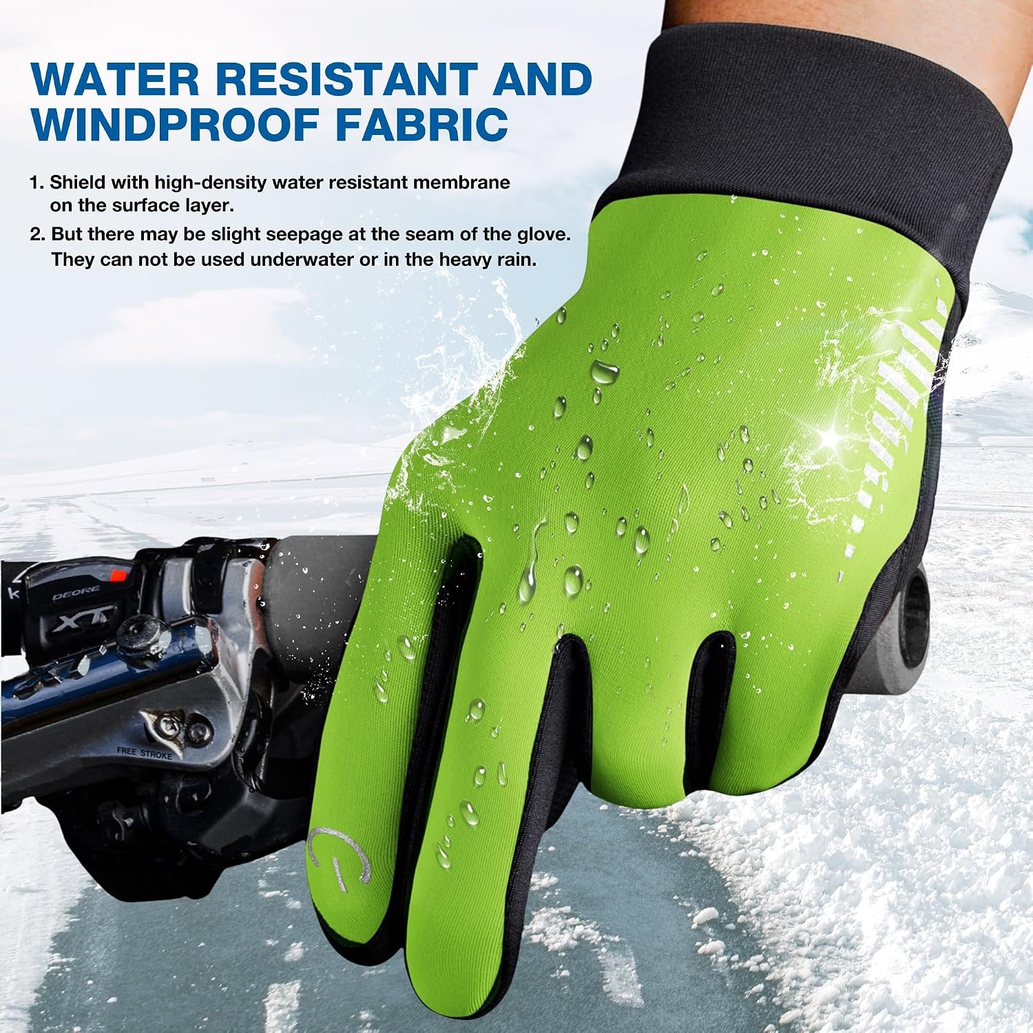 image:imageSIMARI Winter Gloves for Women Men Cold Weather Thermal Touch Screen Ski Snow Glove Liners NonSlip Palm amp Warm Fleece Lined for Running Cycling Driving Hiking Walking Sports Outdoor Texting WorkLightLime