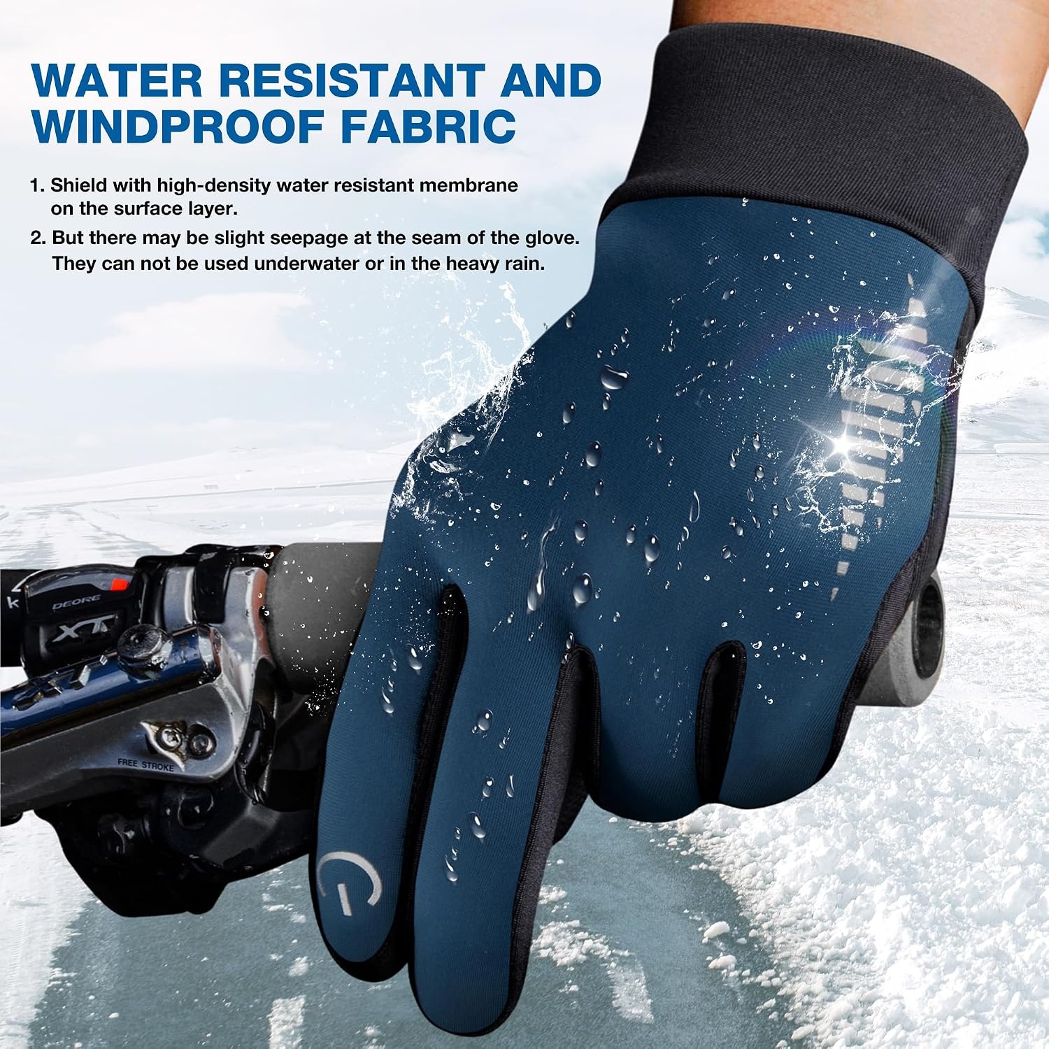 image:imageSIMARI Winter Gloves for Women Men Cold Weather Thermal Touch Screen Ski Snow Glove Liners NonSlip Palm amp Warm Fleece Lined for Running Cycling Driving Hiking Walking Sports Outdoor Texting WorkSwedish Blue