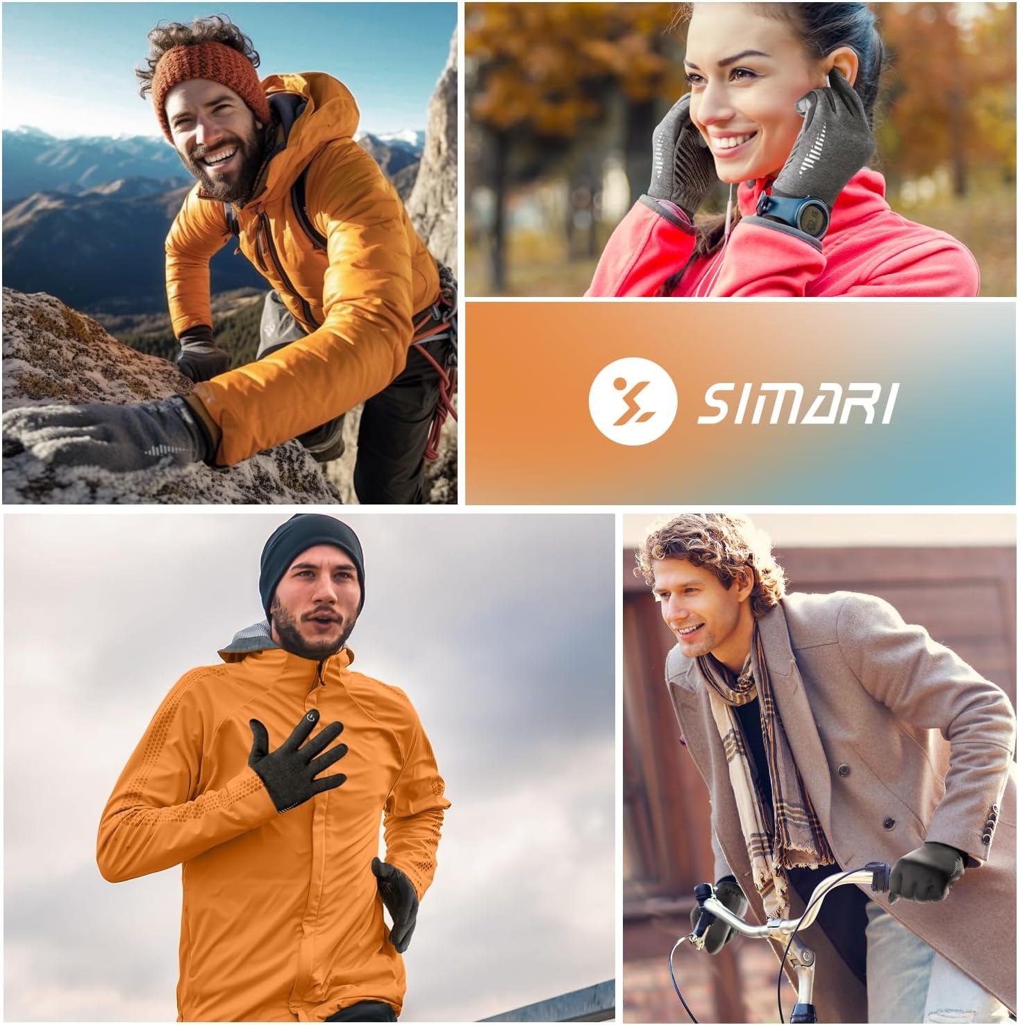 image:imageSIMARI Winter Gloves for Women Men Cold Weather Thermal Touch Screen Ski Snow Glove Liners NonSlip Palm amp Warm Fleece Lined for Running Cycling Driving Hiking Walking Sports Outdoor Texting WorkRuby Wine