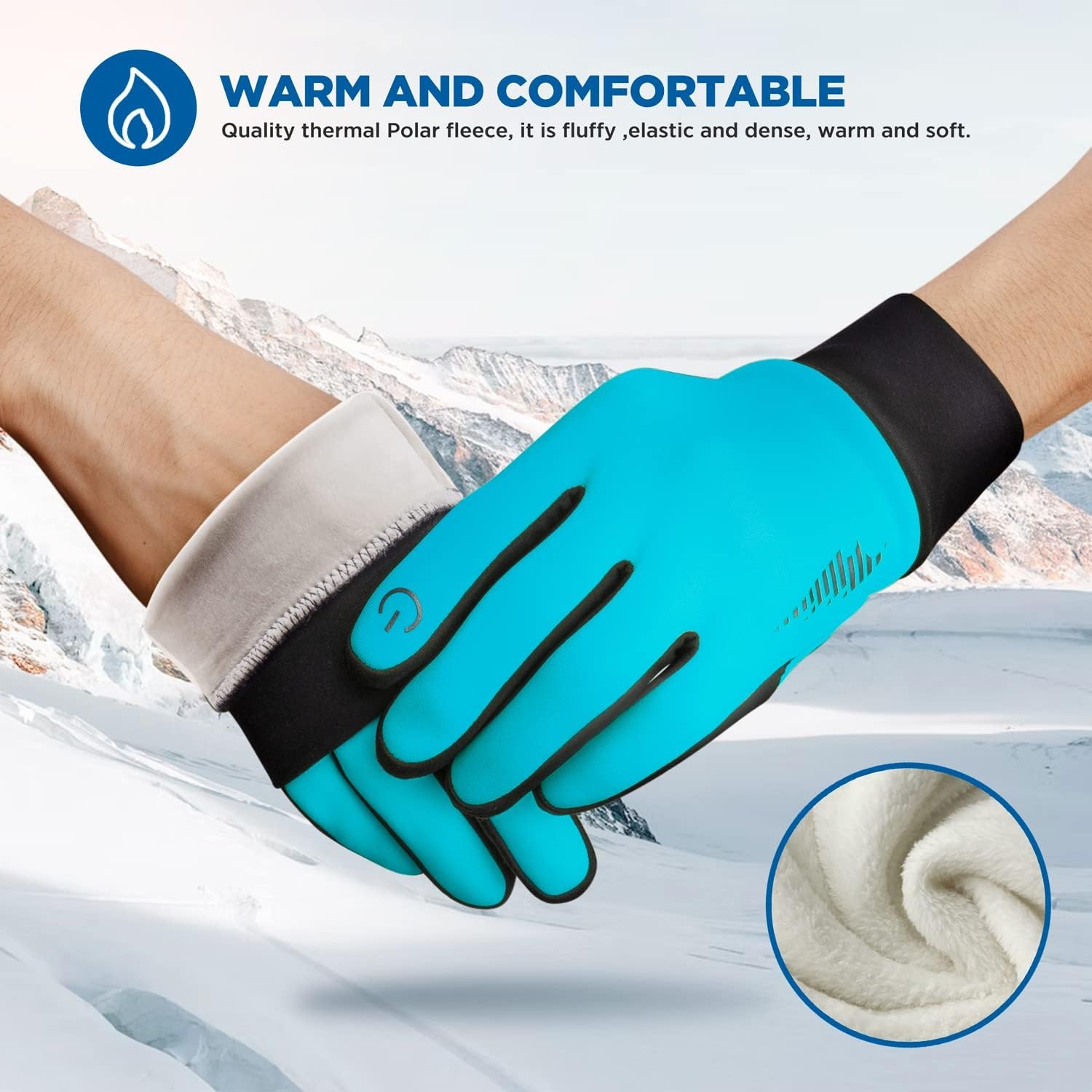 image:imageSIMARI Winter Gloves for Women Men Cold Weather Thermal Touch Screen Ski Snow Glove Liners NonSlip Palm amp Warm Fleece Lined for Running Cycling Driving Hiking Walking Sports Outdoor Texting WorkNorse Blue