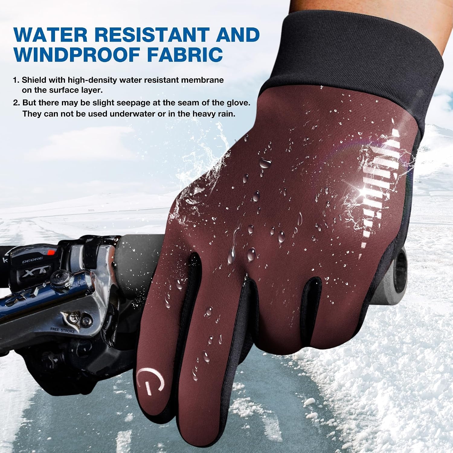image:imageSIMARI Winter Gloves for Women Men Cold Weather Thermal Touch Screen Ski Snow Glove Liners NonSlip Palm amp Warm Fleece Lined for Running Cycling Driving Hiking Walking Sports Outdoor Texting WorkRuby Wine