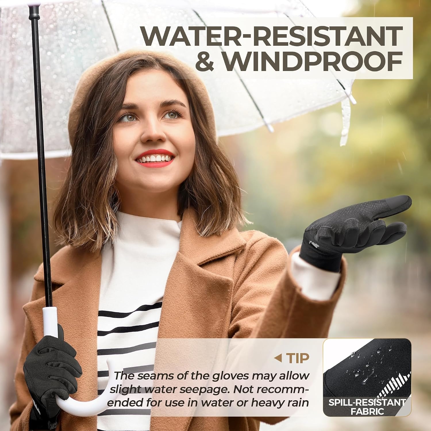image:imageSIMARI Winter Gloves for Women TouchScreen WaterResistant Warm Thermal Gloves for Cold Weather Running Hiking DrivingBlack