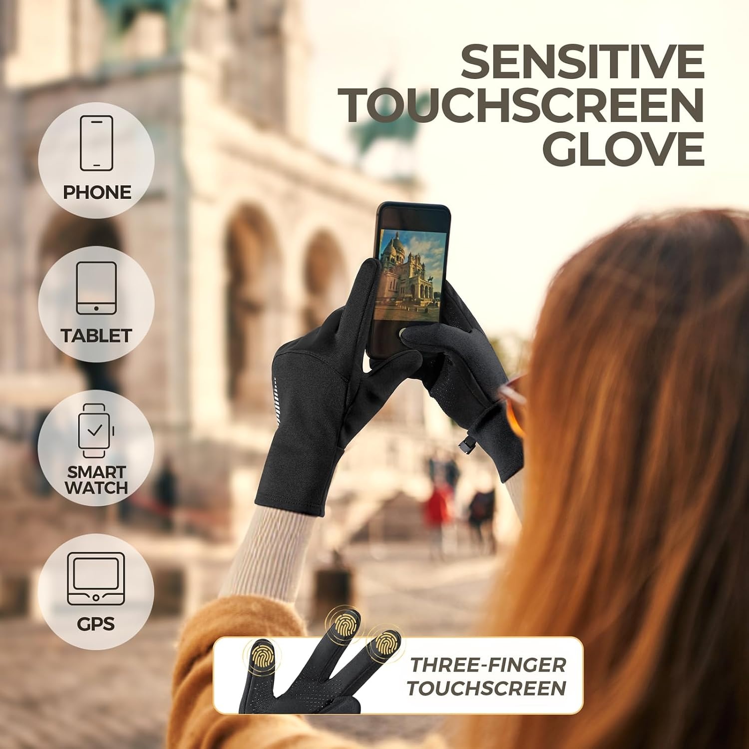 image:imageSIMARI Winter Gloves for Women TouchScreen WaterResistant Warm Thermal Gloves for Cold Weather Running Hiking DrivingBlack