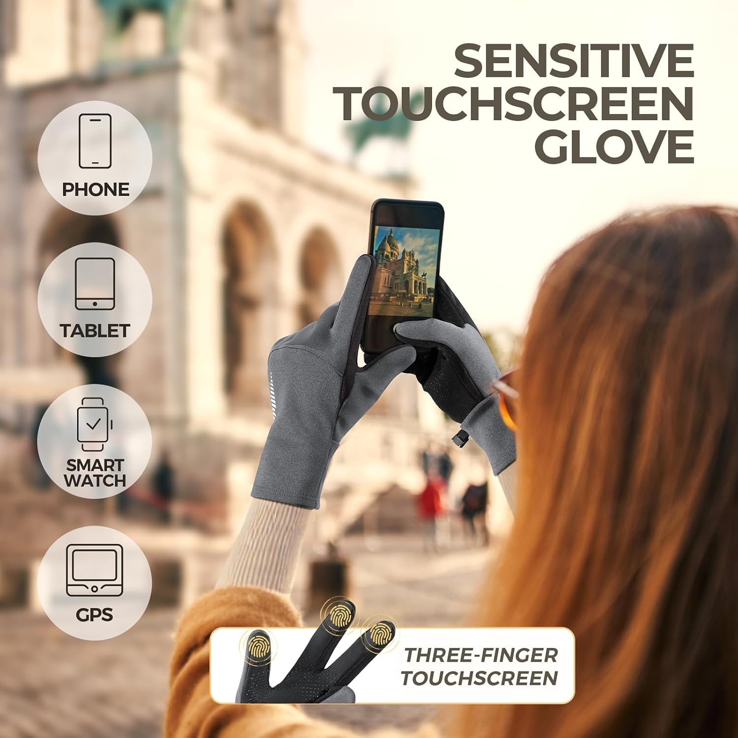 image:imageSIMARI Winter Gloves for Women TouchScreen WaterResistant Warm Thermal Gloves for Cold Weather Running Hiking DrivingGrey