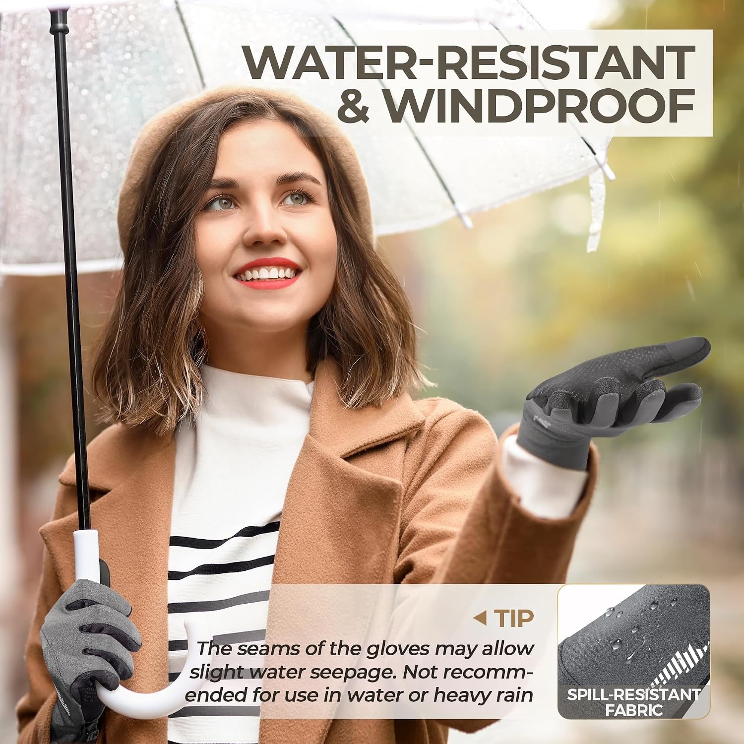 image:imageSIMARI Winter Gloves for Women TouchScreen WaterResistant Warm Thermal Gloves for Cold Weather Running Hiking DrivingGrey