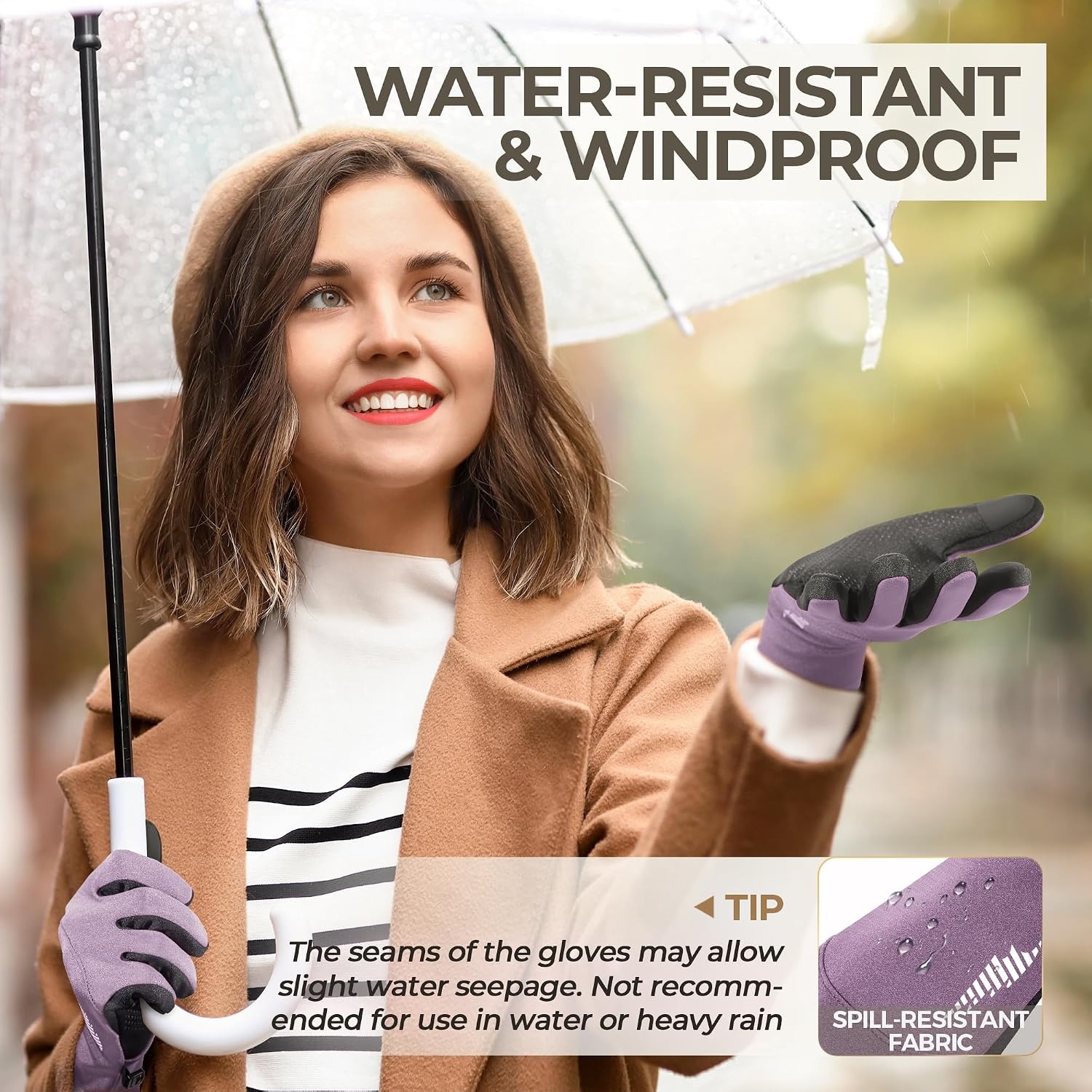 image:imageSIMARI Winter Gloves for Women TouchScreen WaterResistant Warm Thermal Gloves for Cold Weather Running Hiking DrivingPurple