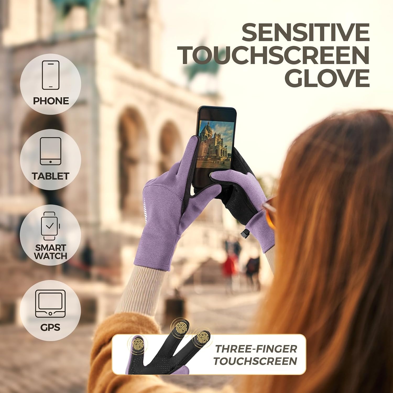 image:imageSIMARI Winter Gloves for Women TouchScreen WaterResistant Warm Thermal Gloves for Cold Weather Running Hiking DrivingPurple