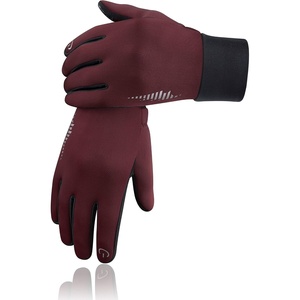 SIMARI Winter Gloves for Women Men – Cold Weather Thermal Touch Screen Ski Snow Glove Liners, Non-Slip Palm & Warm Fleece Lined, for Running Cycling Driving Hiking Walking Sports Outdoor Texting Work(Ruby Wine)